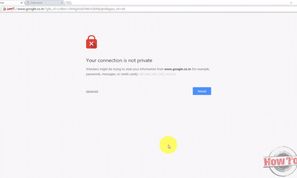 conexiunea ta nu este privată