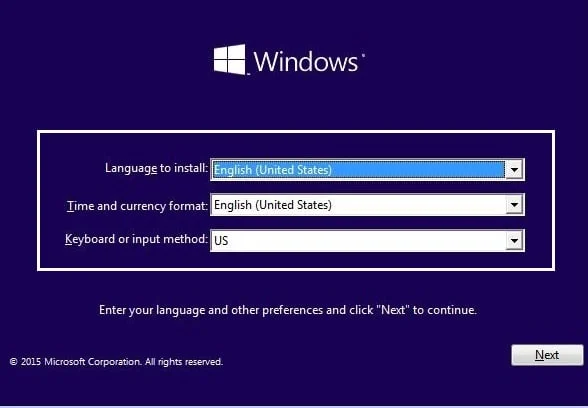 Выберите свой язык при установке Windows 10