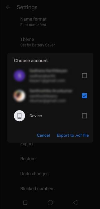 Kullanıcıdan yedekleme için istenen Google hesabını seçmesini isteyen bir istem almak için üzerine dokunun.