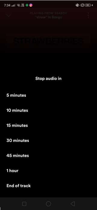 seçenekler listesinden tercih ettiğiniz süreyi seçin.