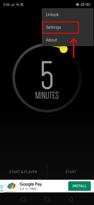 ayarlara dokunun, uygulamanın diğer özelliklerine bir göz atın.