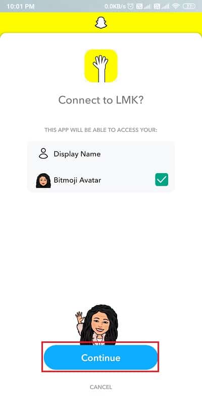 ログインを続行をクリックする必要があります。