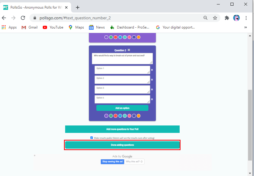 [質問の追加を完了]をクリックします| Snapchatで投票を行う方法