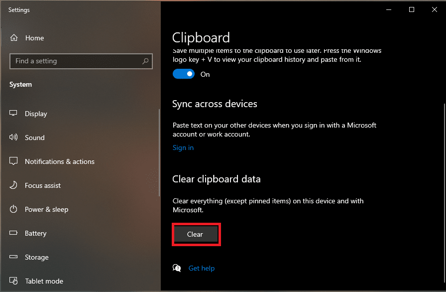 クリップボードのデータをクリアしたい場合は、「クリア」ボタンをクリックして簡単にできます