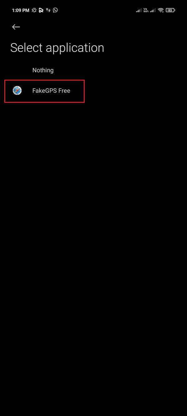 モックロケーションアプリとしてFakeGPSFreeを選択します。