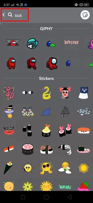 在搜索欄中輸入“Sus”。 | Sus在文本俚語中是什麼意思