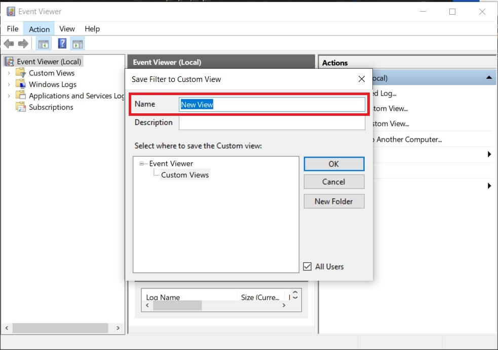 Görünümünüzü bir şeye yeniden adlandırın | Windows 10'da BSOD günlük dosyası konumu nerede?