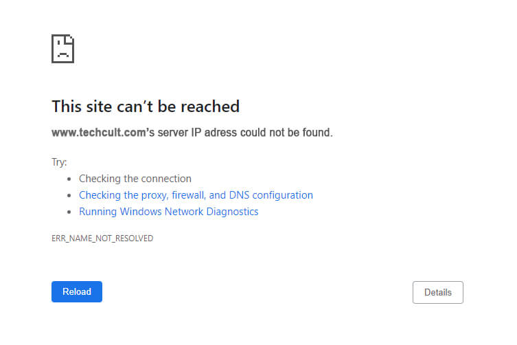 Fix Sitesine Ulaşılamıyor, Sunucu IP'si Bulunamadı
