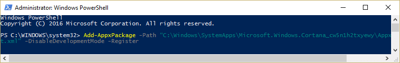 re cadastra a cortana