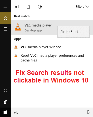 Windows 10에서 클릭할 수 없는 검색 결과 수정