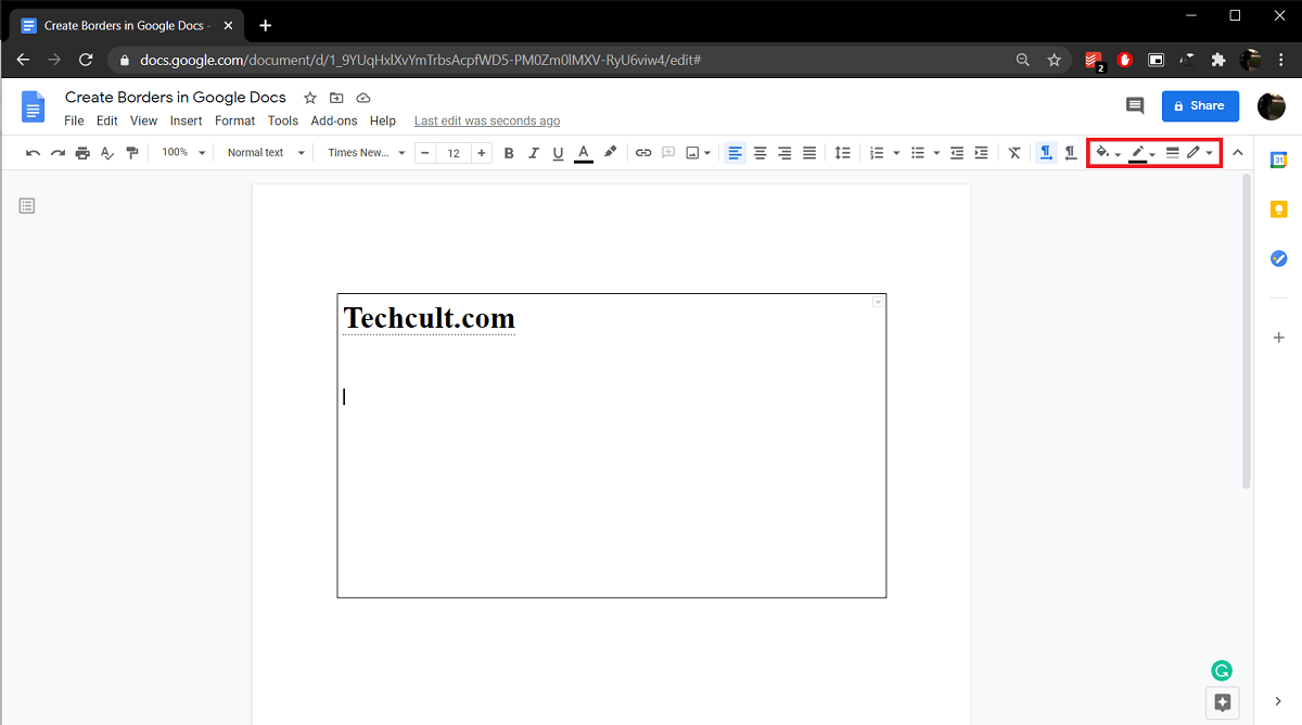 Tablonun içinde herhangi bir yeri tıklayın ve seçenekleri kullanarak özelleştirin