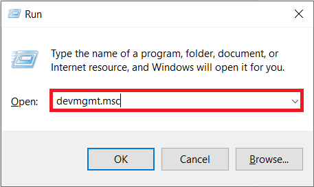 Çalıştır komut kutusuna (Windows tuşu + R) devmgmt.msc yazın ve enter tuşuna basın