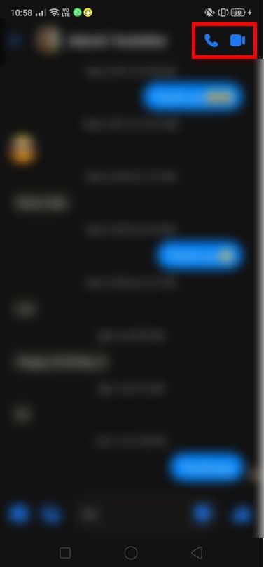 símbolo de um telefone, bem como um símbolo para videochamadas | Como encontrar aniversários no aplicativo do Facebook?