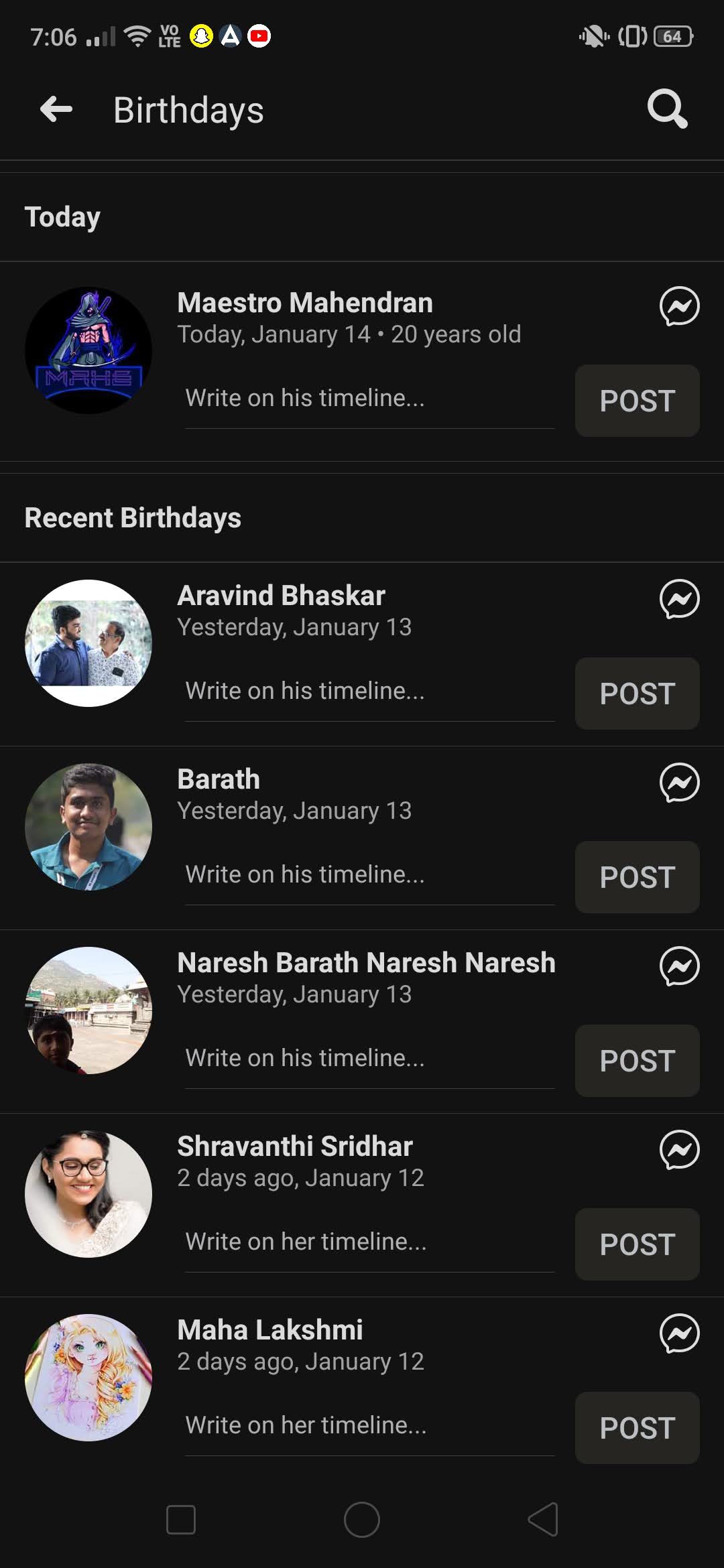 Uma guia Aniversários recentes também estará presente. | Como encontrar aniversários no aplicativo do Facebook?