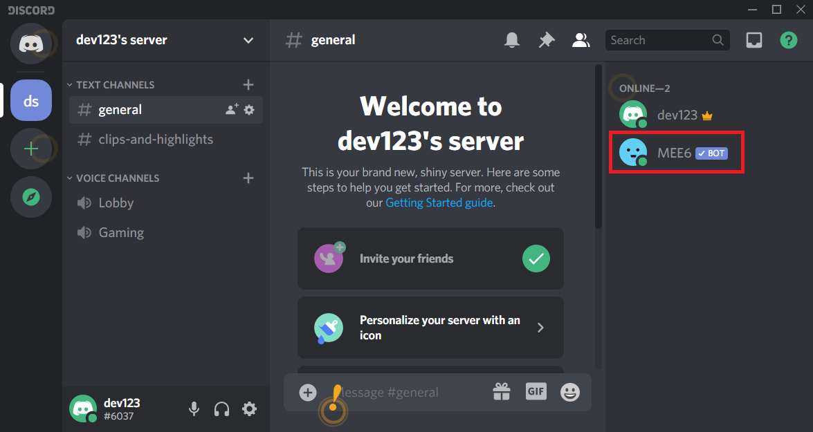 這將在您的 Discord 服務器中安裝 MEE6 機器人。 |刪除 Discord 中的所有消息
