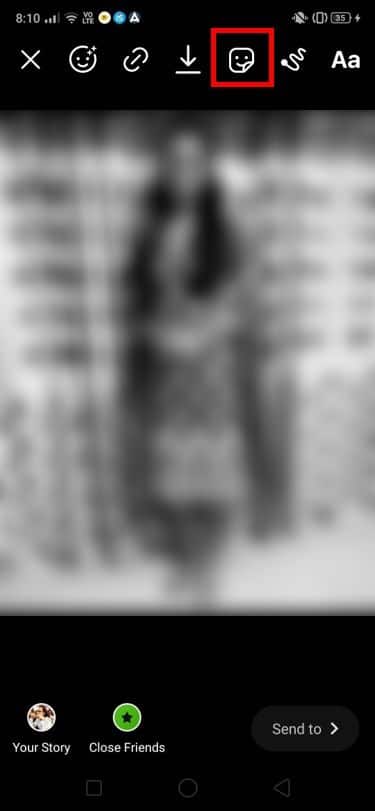 'Çıkartmalar' seçeneğine basın. | Instagram Hikayesine Birden Fazla Fotoğraf Nasıl Eklenir?