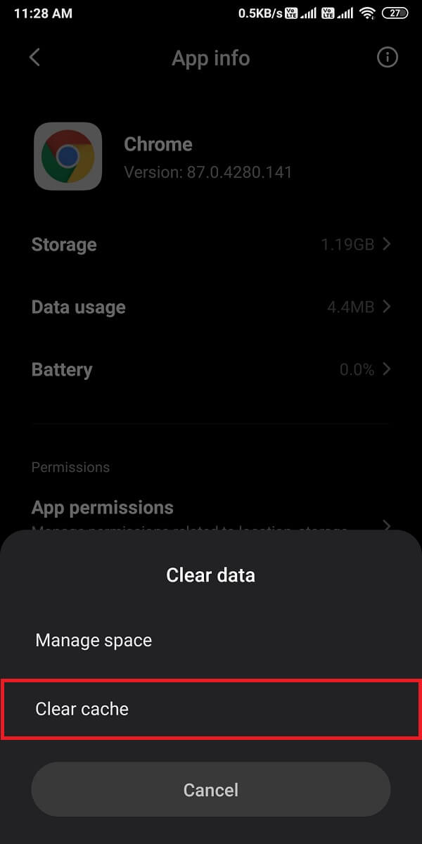 [キャッシュをクリア]をクリックします| Facebookに今表示する投稿がもうない問題を修正