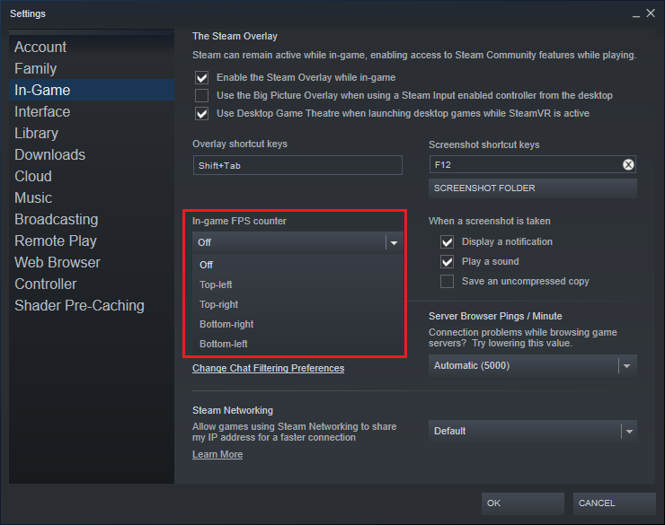 oyununuz için FPS'yi nerede görüntülemek istediğinizi seçin.