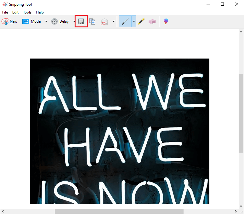enregistrez la capture d'écran en cliquant sur l'icône "Enregistrer la capture" | Comment faire une capture d'écran sur Lenovo ?