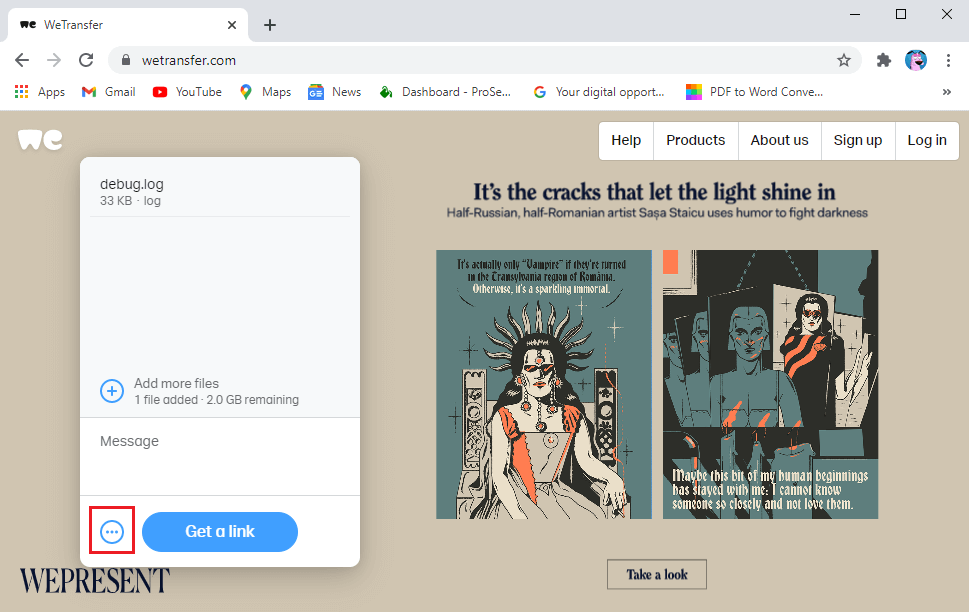 Appuyez sur trois points horizontaux en bas.