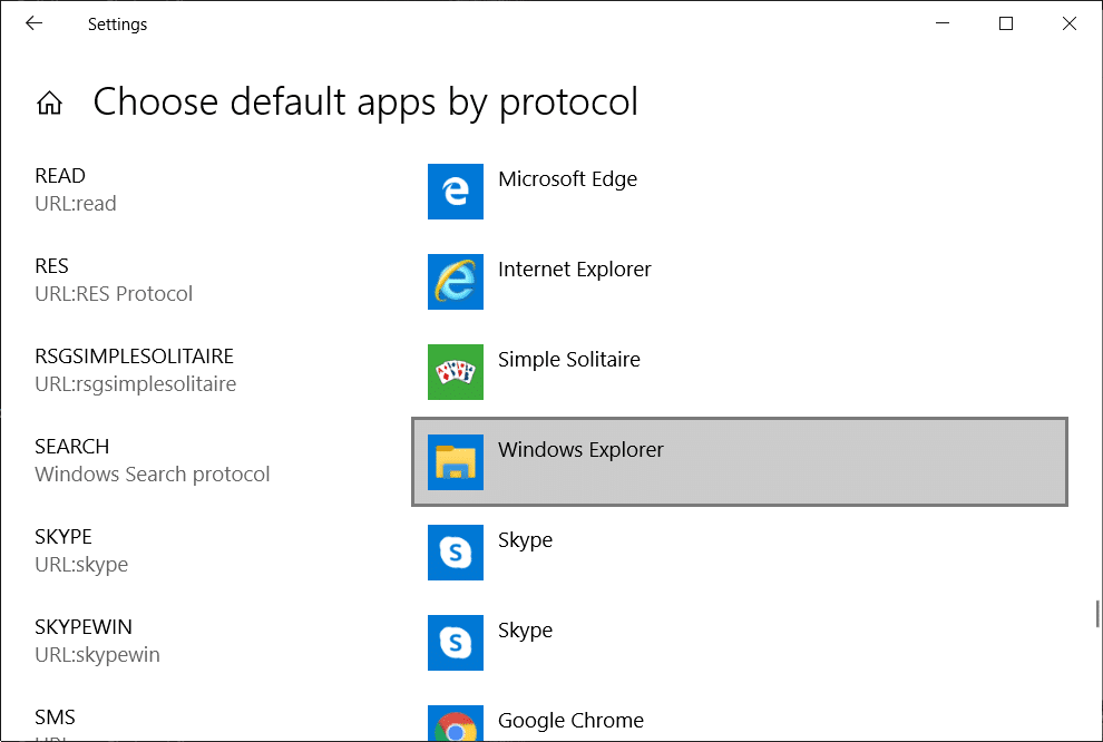 Убедитесь, что проводник Windows выбран рядом с ПОИСК