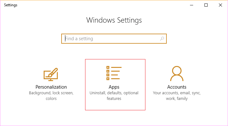 Откройте «Настройки Windows», затем нажмите «Приложения».