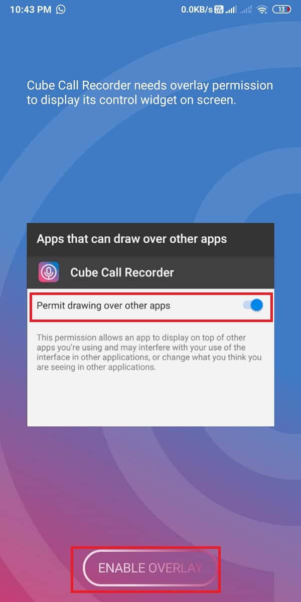 Activați serviciul de accesibilitate și acordați permisiunea | Cum să înregistrați apeluri video și vocale WhatsApp