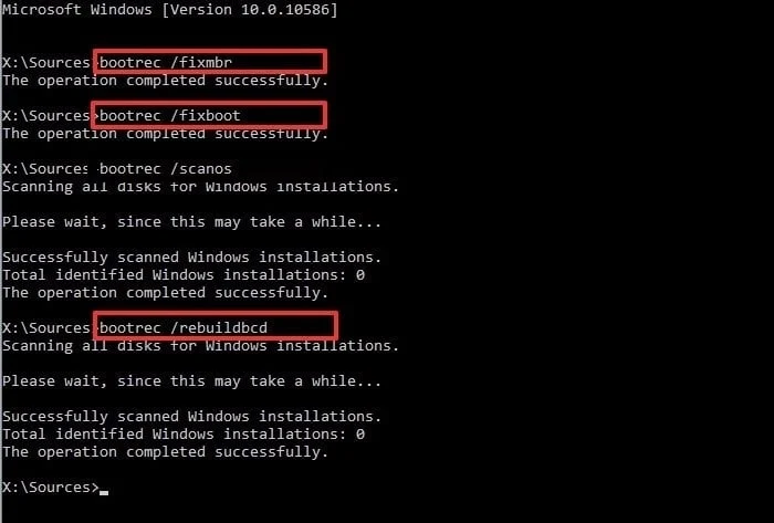 Exécutez les commandes suivantes l'une après l'autre