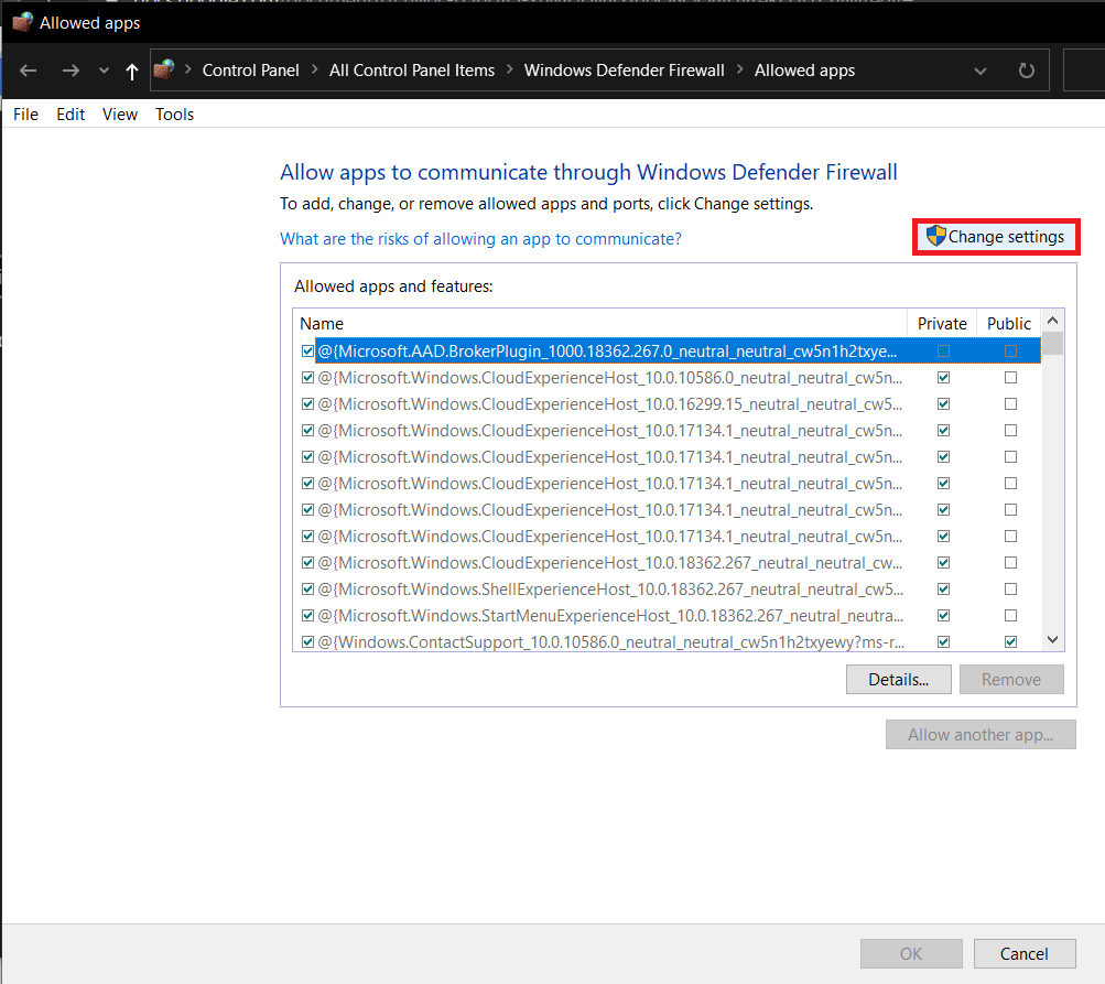 Tout d'abord, cliquez sur Modifier les paramètres en haut