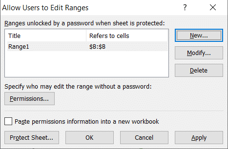 Se agregará un nuevo rango. Puede seguir los pasos nuevamente para crear más rangos.