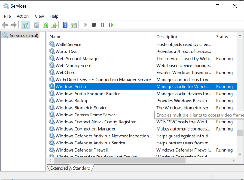 Localizați Windows Audio, Windows Audio Endpoint Builder, servicii Plug and Play
