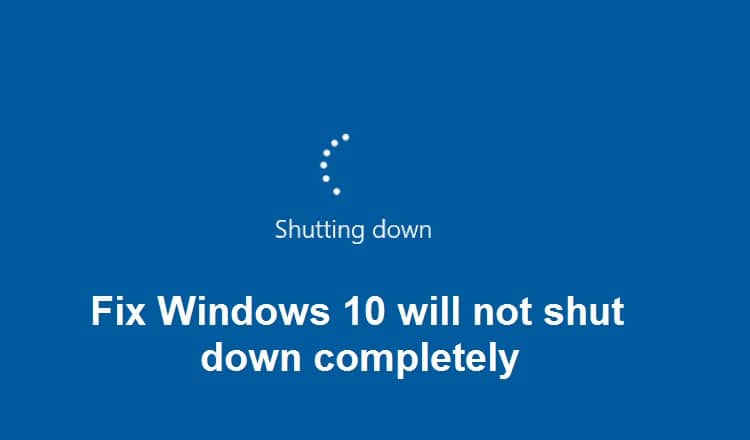 Corrigir o Windows 10 não será desligado completamente