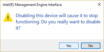 Desativar a interface do mecanismo de gerenciamento Intel