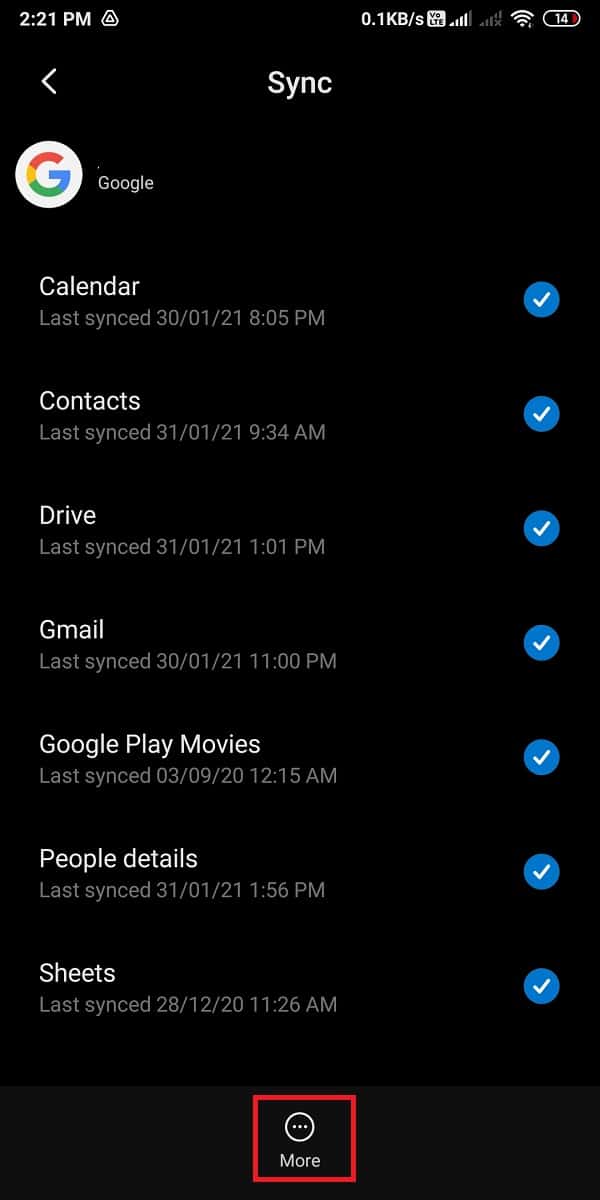 Appuyez sur "Plus" en bas de l'écran.