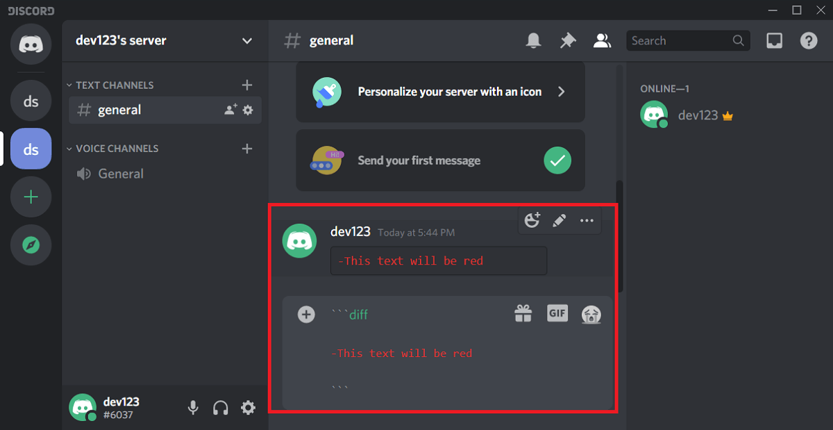 Couleur rouge pour le texte dans Discord |