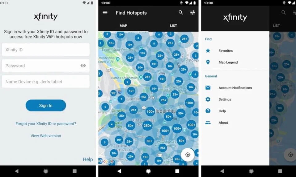 نقاط اتصال Xfinity Wi-Fi