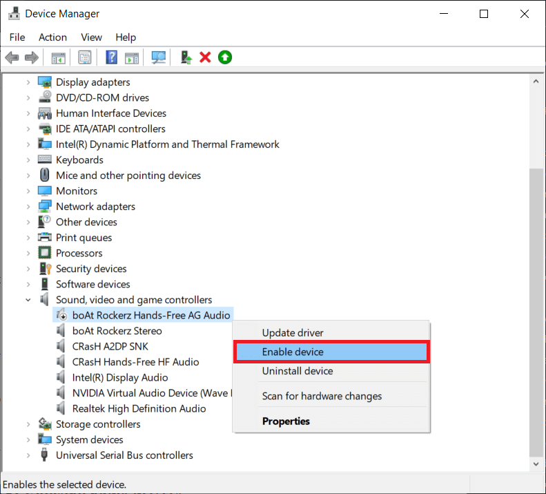 activați din nou toate dispozitivele audio | Remediere: „Eroare de redare audio: Vă rugăm să reporniți computerul”