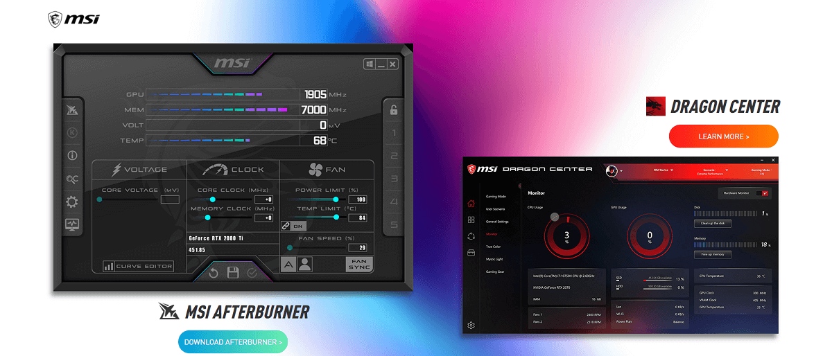 Descarga la aplicación MSI Afterburn | Cómo mostrar la temperatura de la CPU y la GPU en la barra de tareas