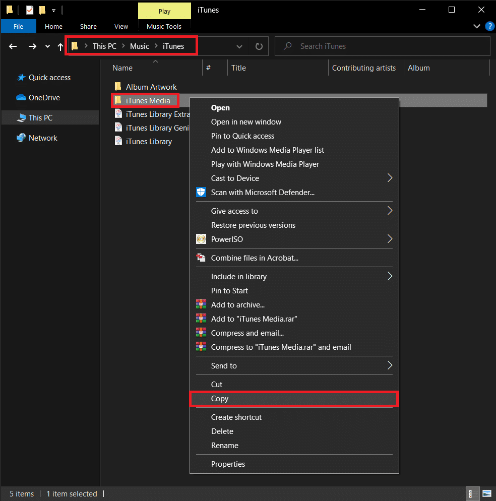 procédez à la copie de tous les dossiers contenant vos chansons.