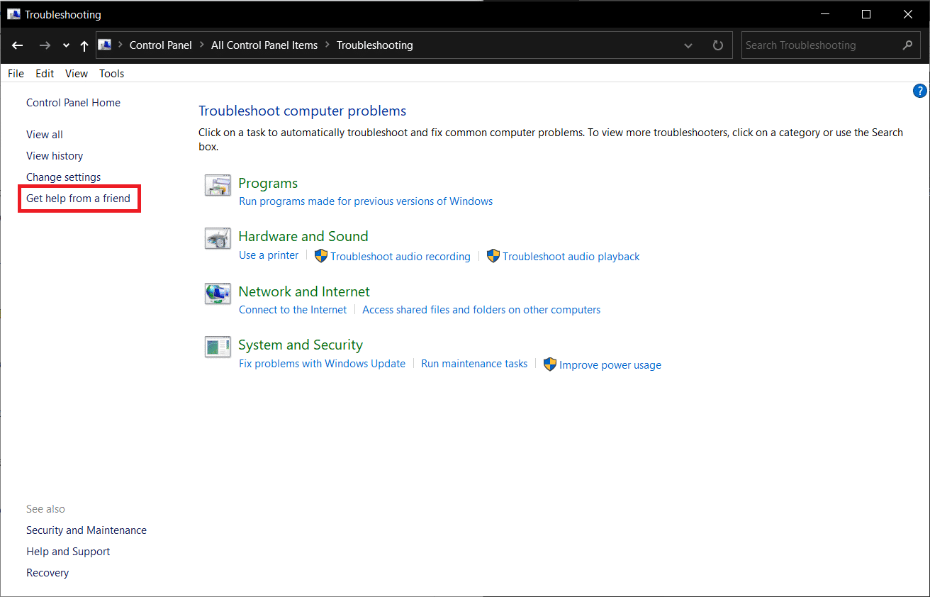 Obțineți ajutor de la un prieten