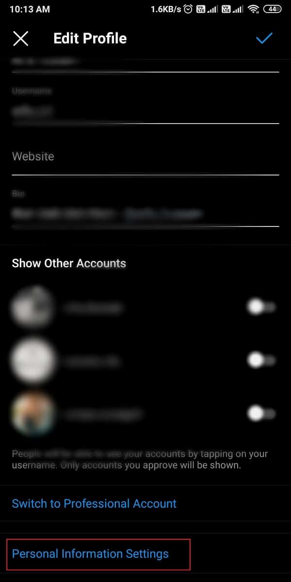 Sous modifier le profil, faites défiler vers le bas et appuyez sur Paramètres des informations personnelles. Comment supprimer un numéro de téléphone d'Instagram ?