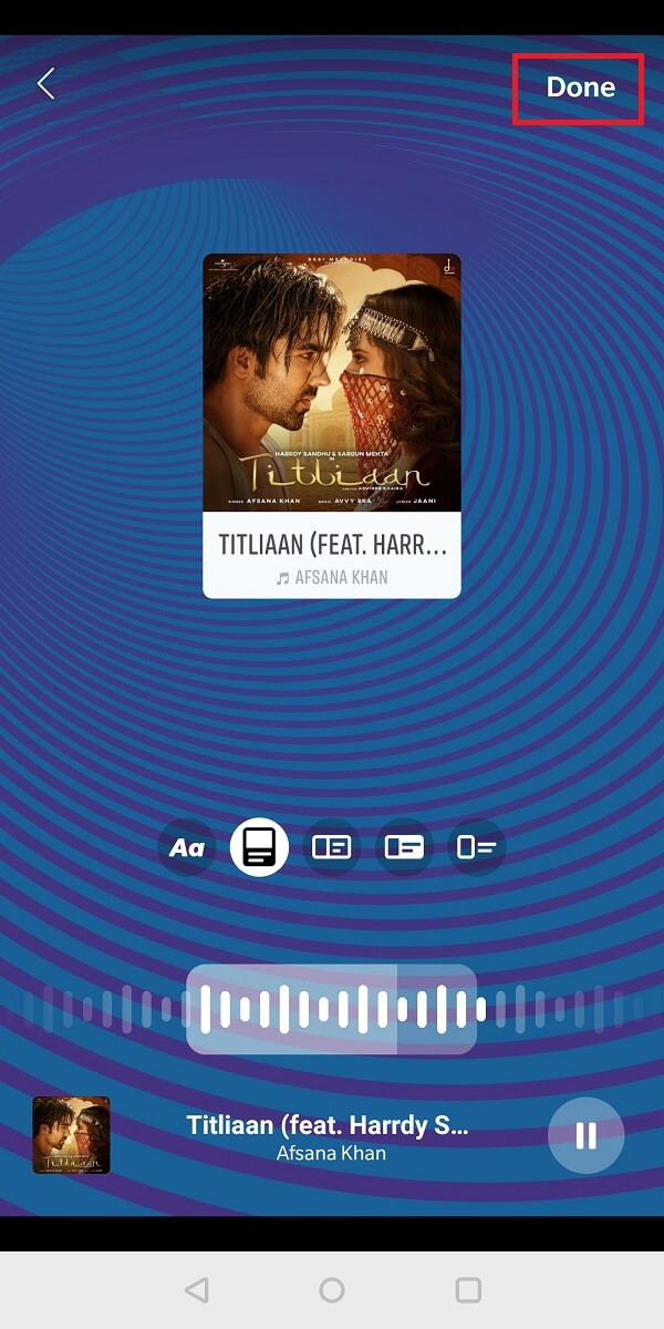 atingeți Terminat în colțul din dreapta sus. | Cum să adaugi muzică la profilul tău Facebook