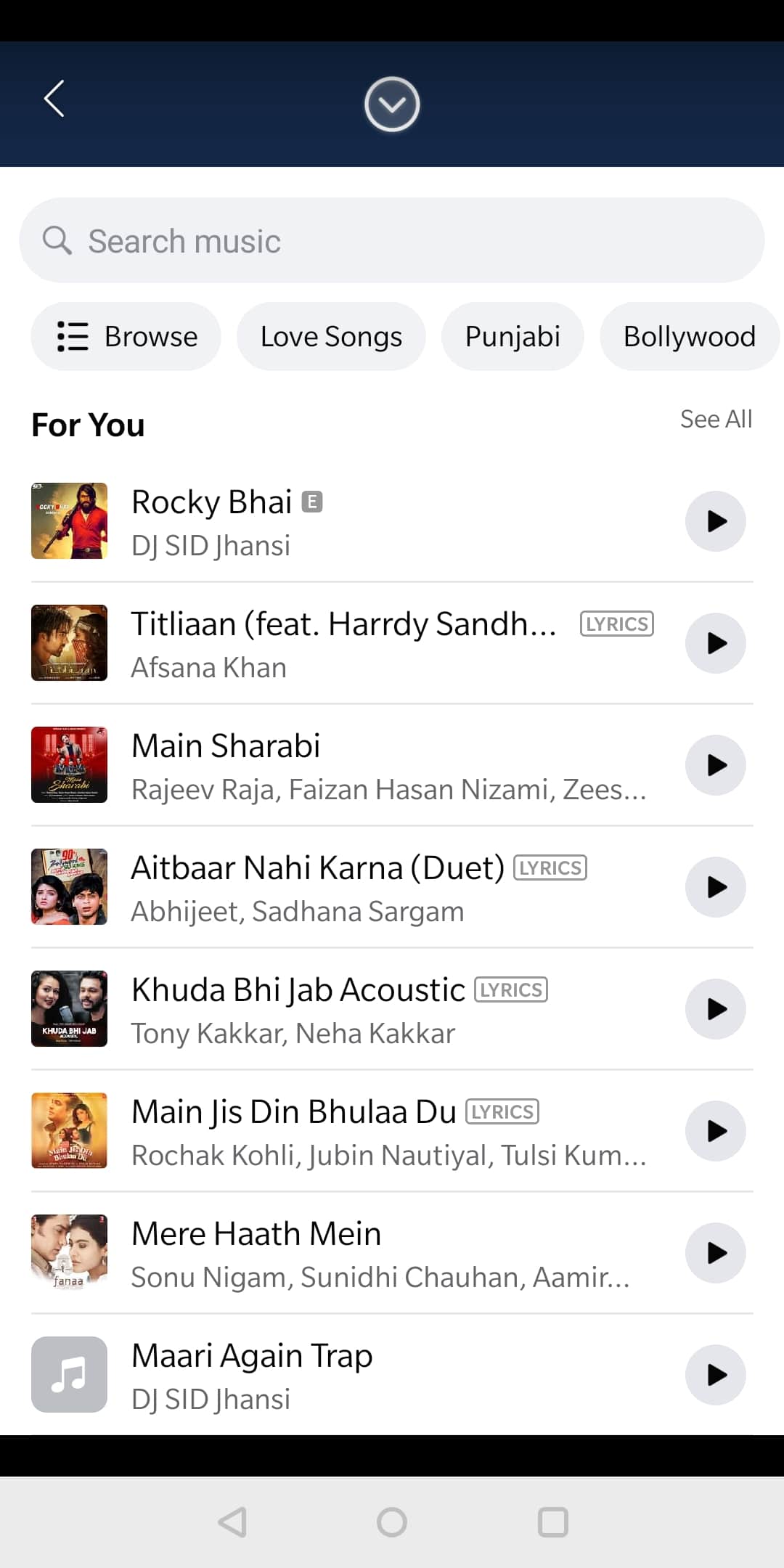 Căutați melodia pe care doriți să o adăugați și atingeți melodia pentru a o adăuga.