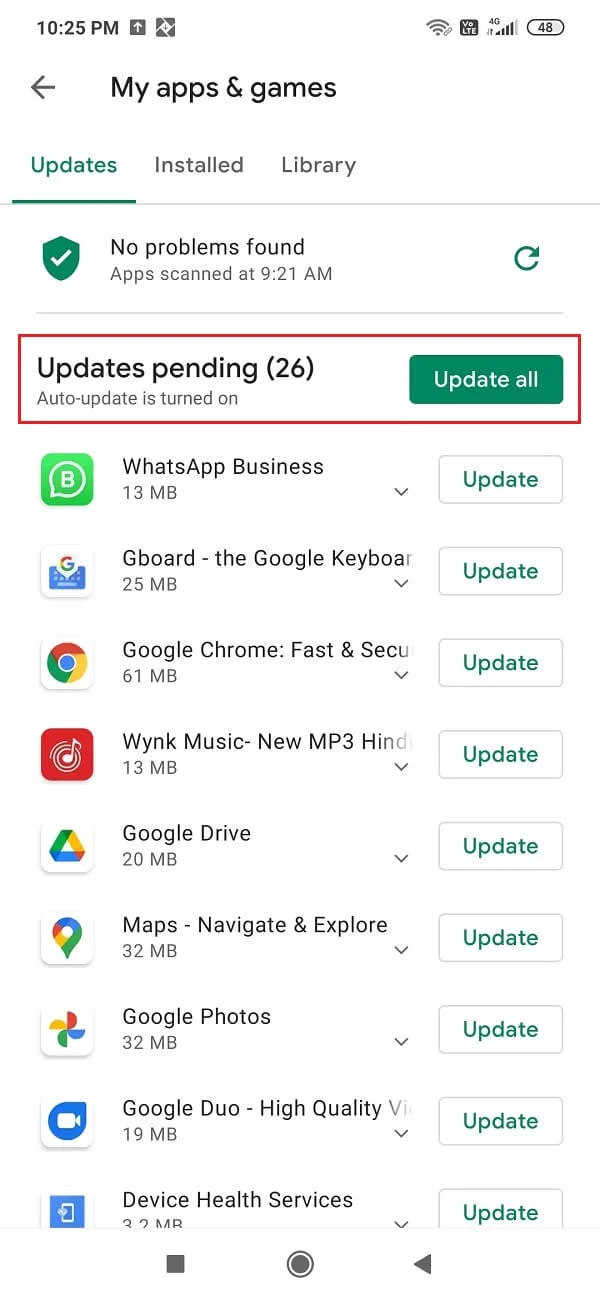 Comment mettre à jour automatiquement toutes les applications Android à la fois