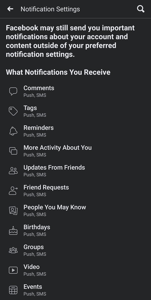concentrez-vous sur les notifications spécifiques à Facebook Dating et ajustez celles que vous souhaitez recevoir.