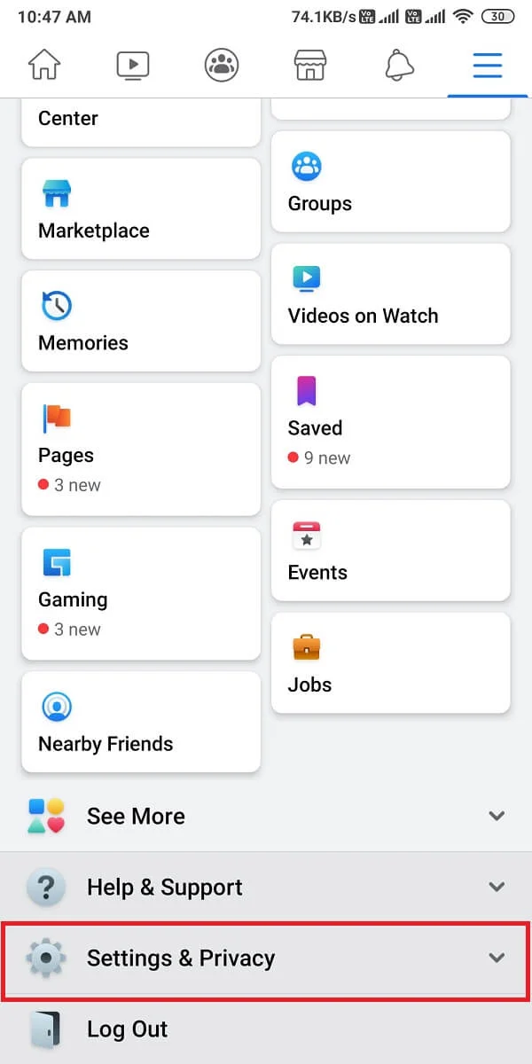 Allez dans Paramètres et Confidentialité.