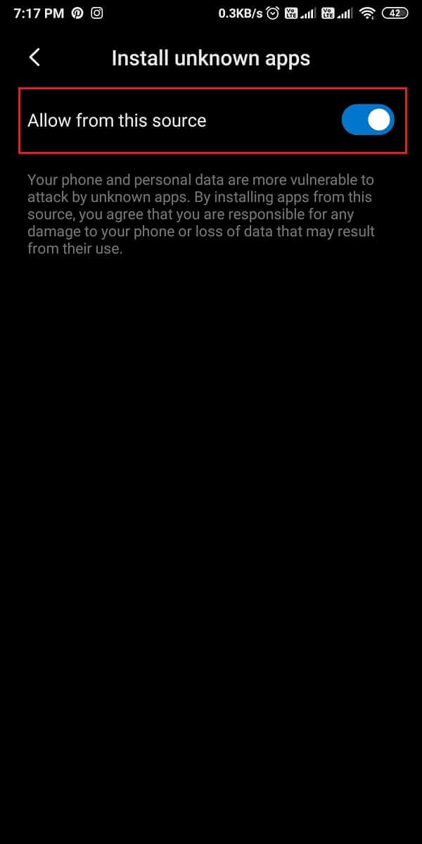 Autoriser l'installation inconnue à partir de Google Chrome