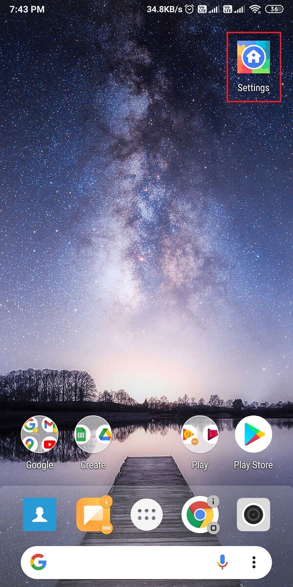 appuyez sur Paramètres depuis votre écran d'accueil. | Comment changer le type de police sur votre téléphone Android