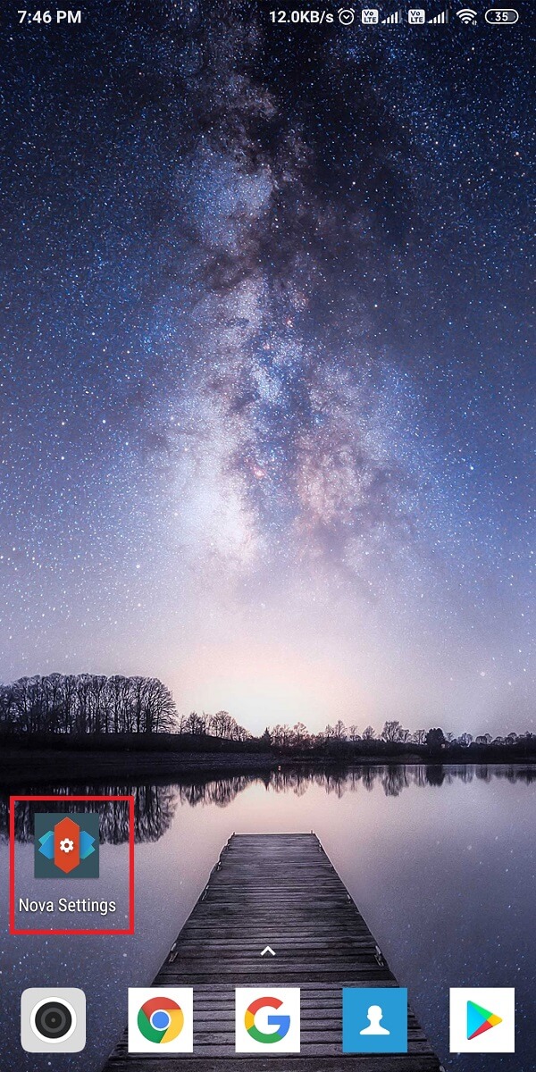 Maintenant, ouvrez les paramètres nova à partir de votre écran d'accueil vierge. | Comment changer le type de police sur votre téléphone Android