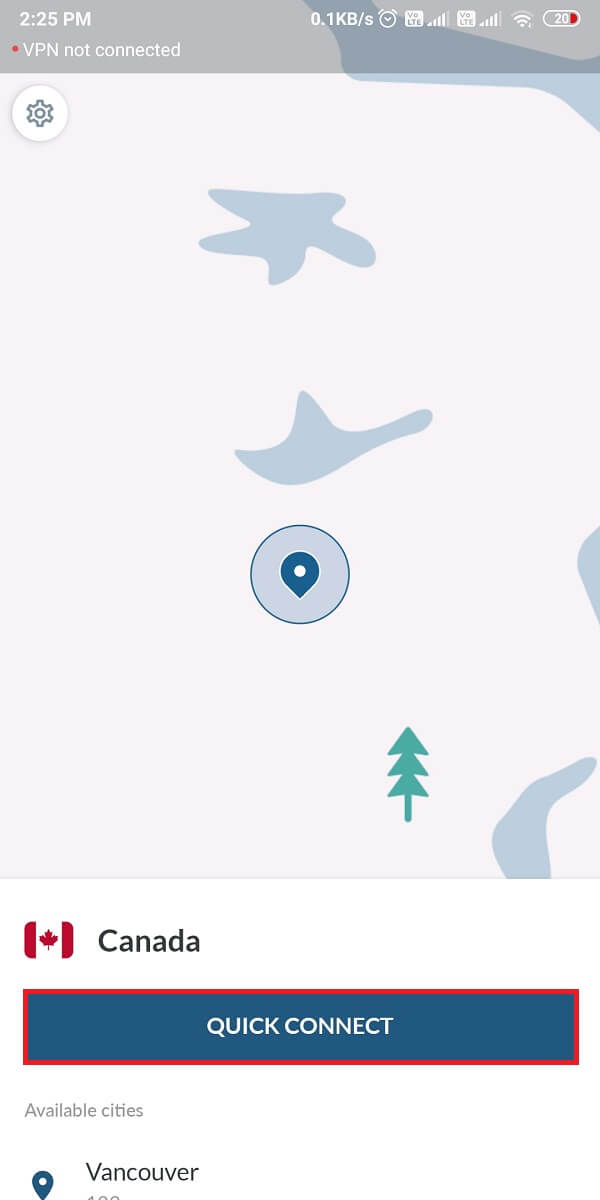Sélectionnez le serveur de votre pays souhaité et appuyez sur "Connexion rapide" pour modifier votre adresse IP.